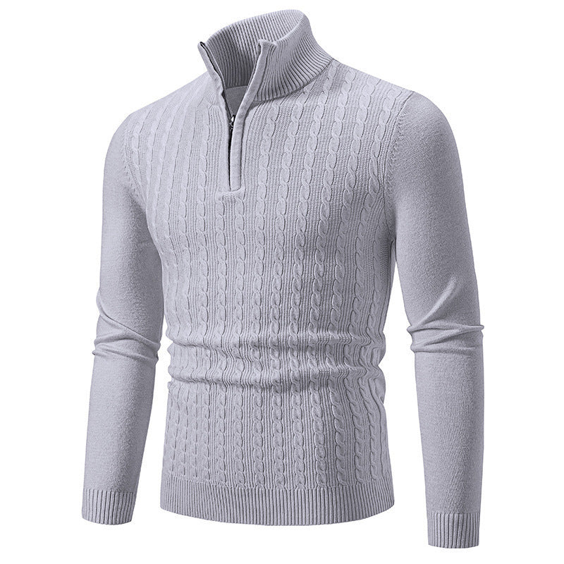 Sweter męski Derryl | Wzór warkoczowy, elastyczny golf, miękka mieszanka dzianinowa 3