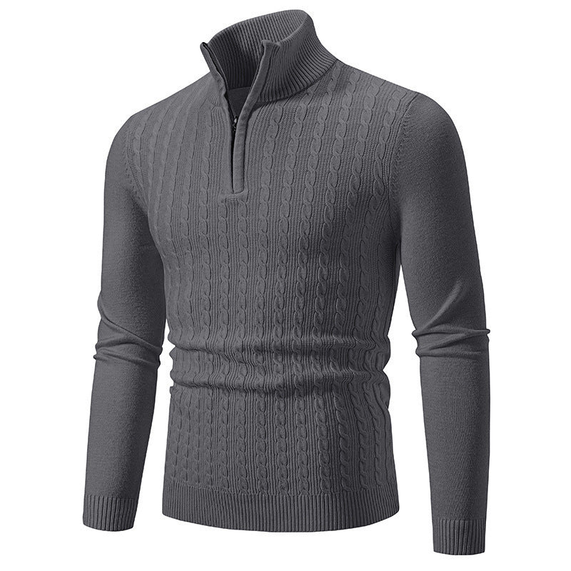 Sweter męski Derryl | Wzór warkoczowy, elastyczny golf, miękka mieszanka dzianinowa 4
