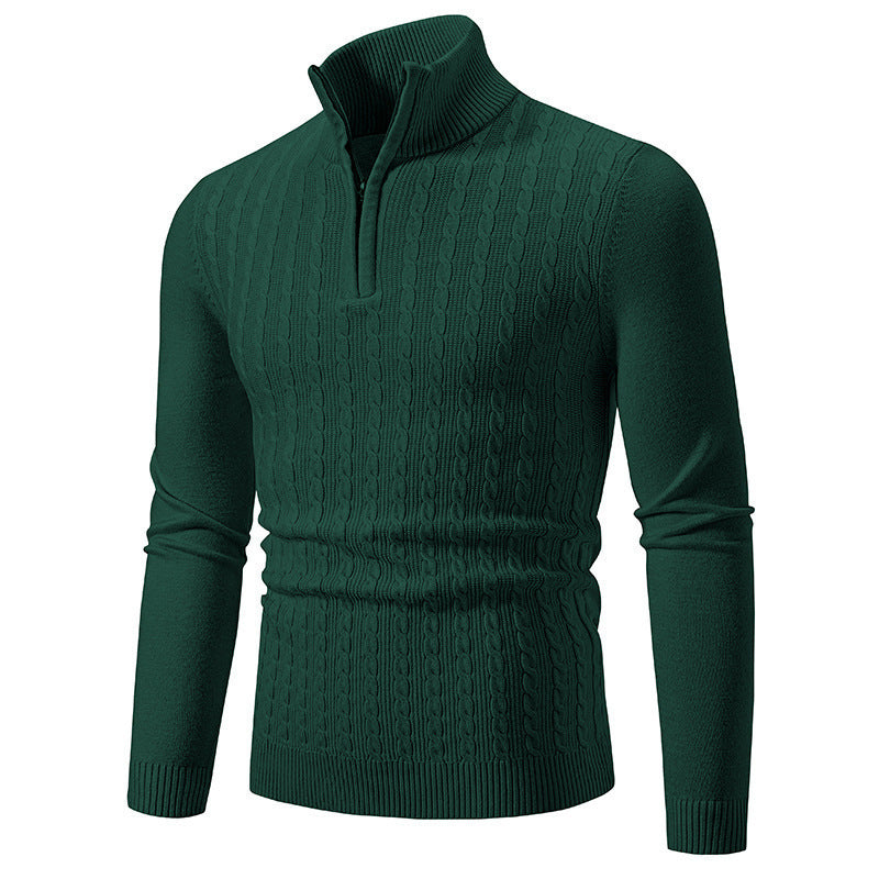 Sweter męski Derryl | Wzór warkoczowy, elastyczny golf, miękka mieszanka dzianinowa 5