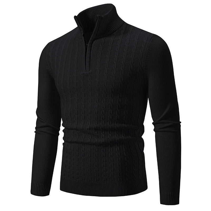 Sweter męski Derryl | Wzór warkoczowy, elastyczny golf, miękka mieszanka dzianinowa 7