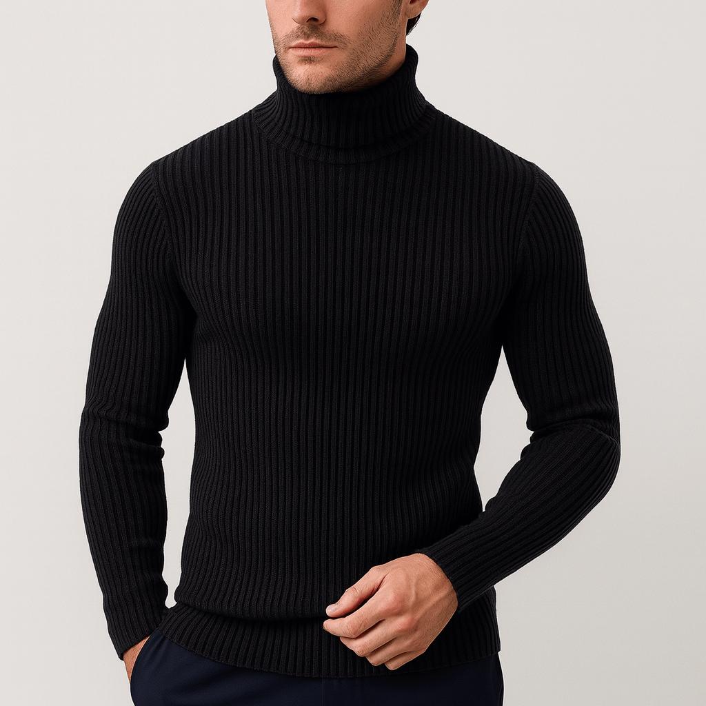 Sweter męski Golfowy Max | Prążkowany, termiczny, elastyczny materiał 0