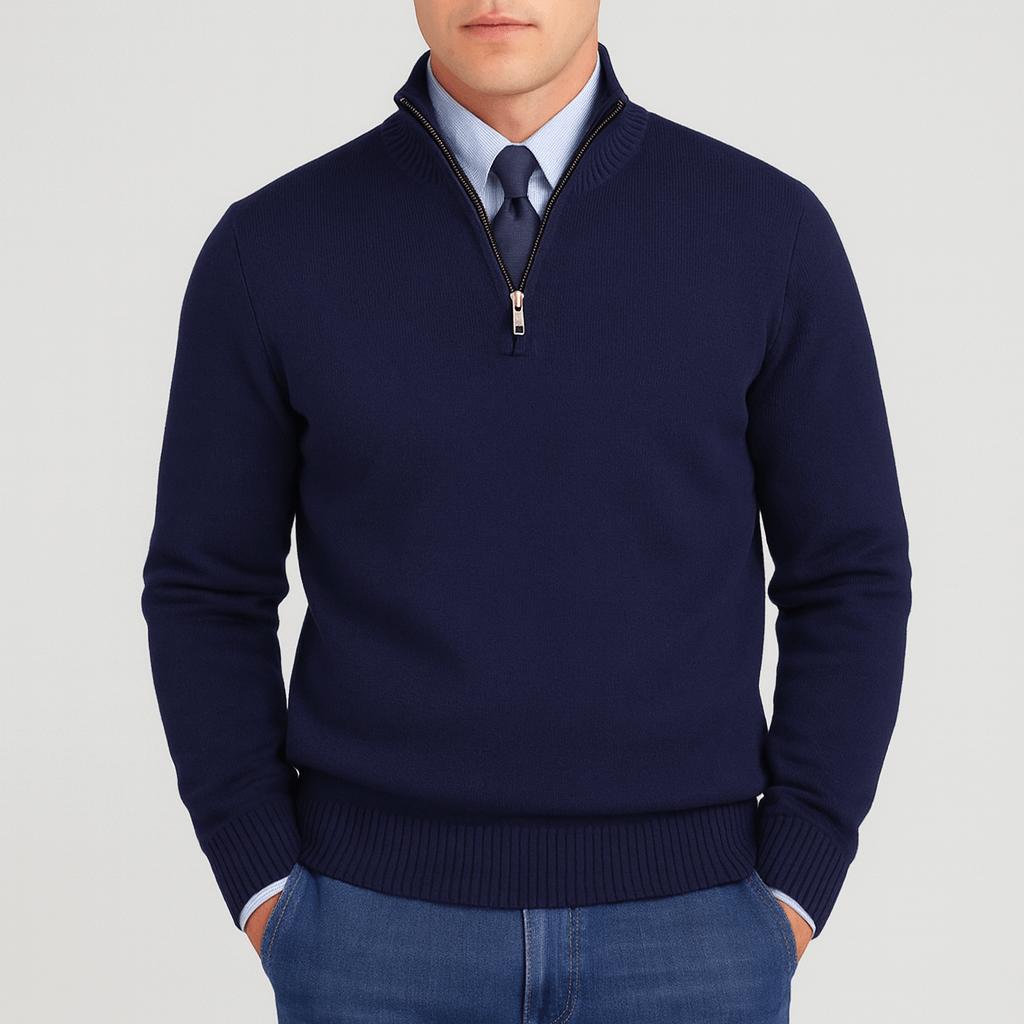Sweter męski Lumin | Luźny krój, pełny zamek błyskawiczny 4