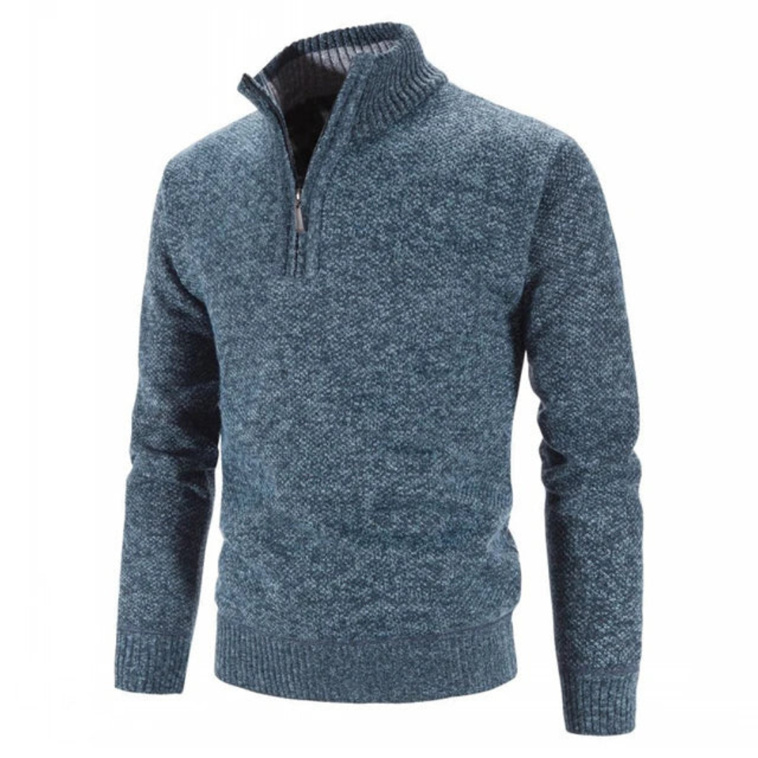 Sweter męski Rafał | Półgolf z krótkim zamkiem, nowoczesny styl 0