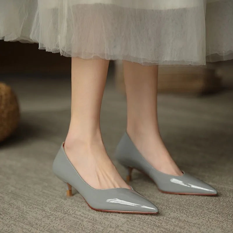 Szpilki Kocie Pelle | Elegancka skóra premium, wygodna wkładka, czarne szpilki damskie 5