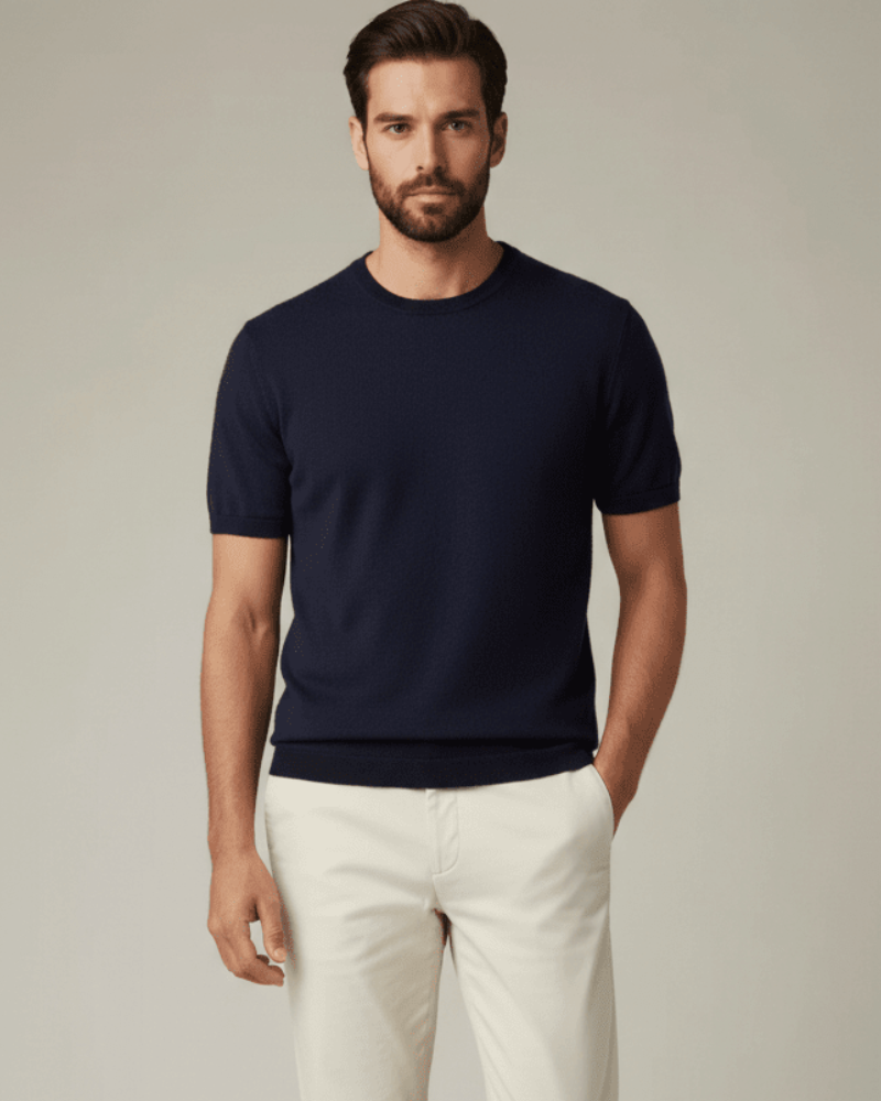 T-Shirt Laurent | Kaszmir i Wełna, Minimalistyczny Design dla Mężczyzn 7