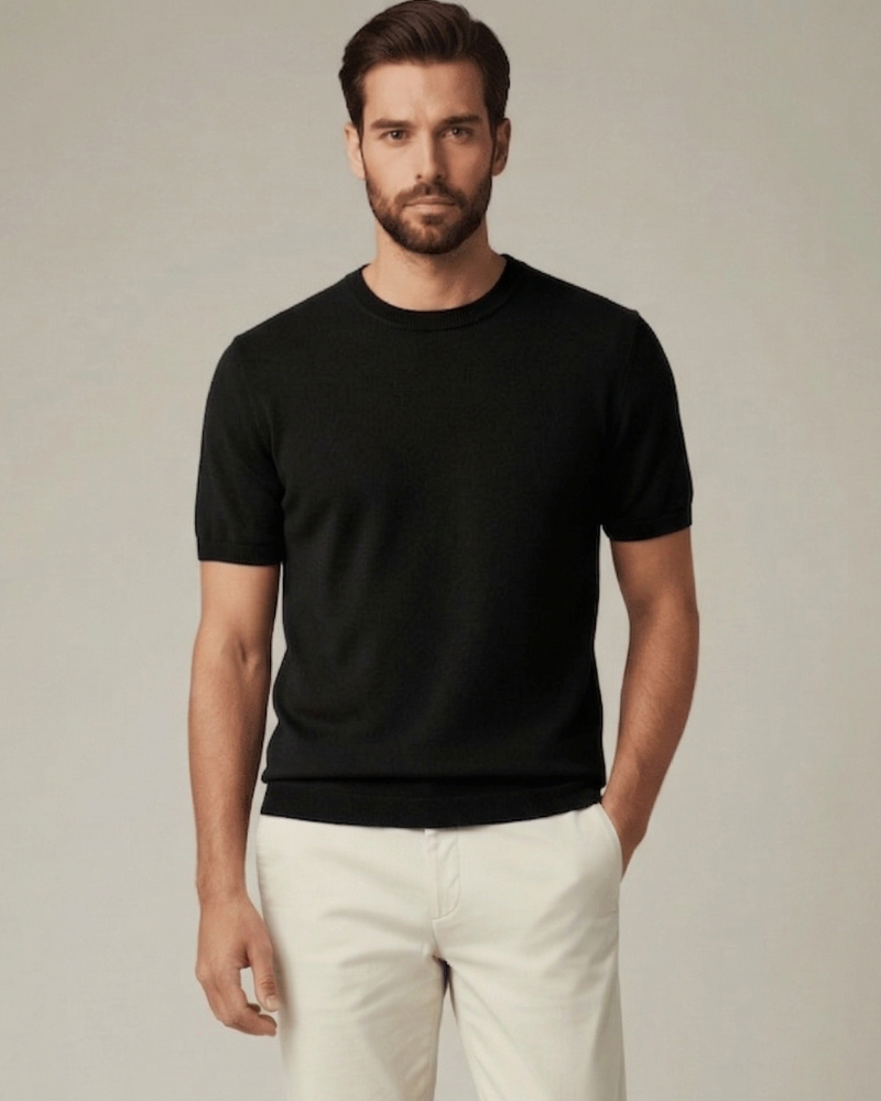 T-Shirt Laurent | Kaszmir i Wełna, Minimalistyczny Design dla Mężczyzn 8
