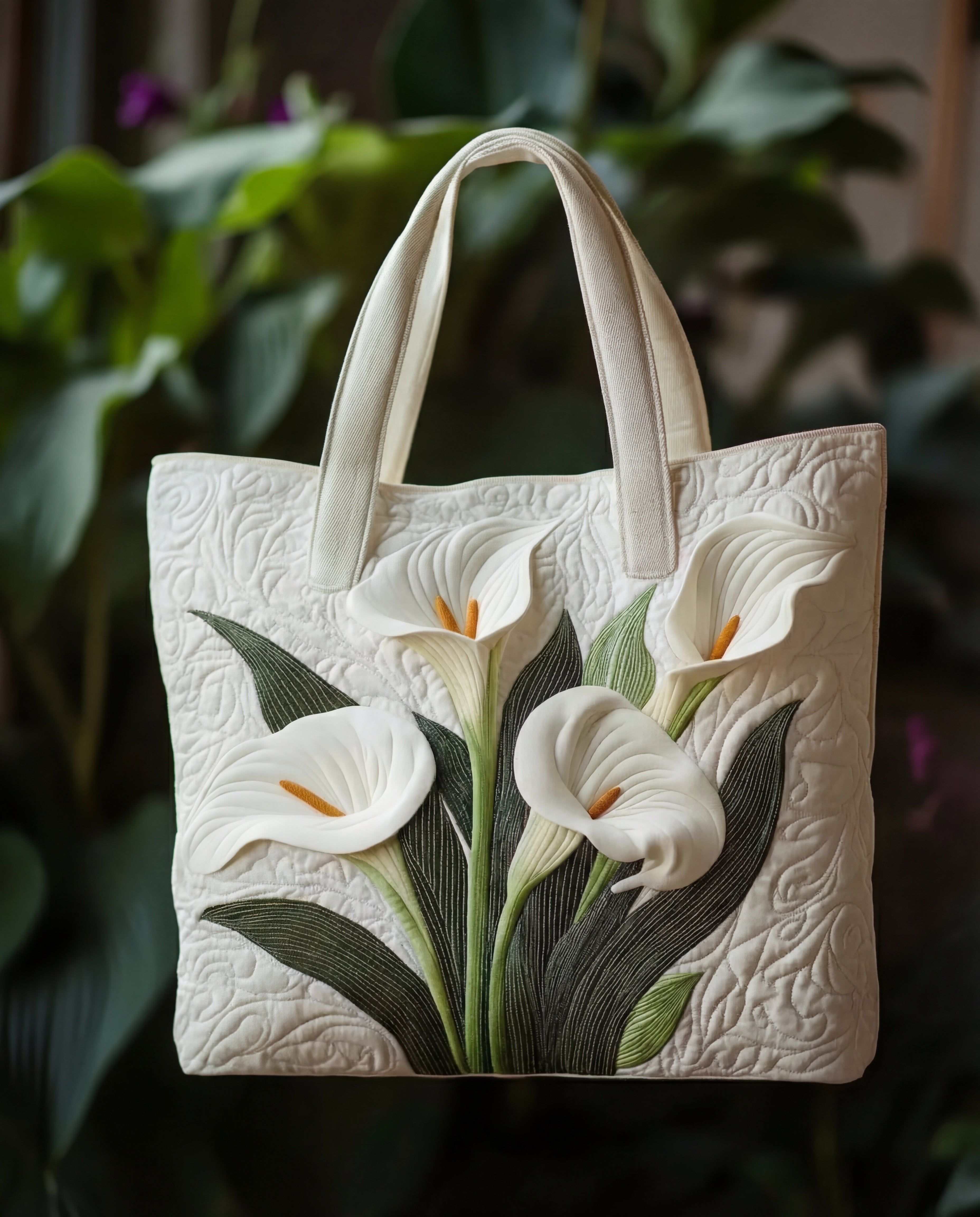 Torba tote Concha Blanca | Ręcznie Pikowana, Bawełna i Poliester 0