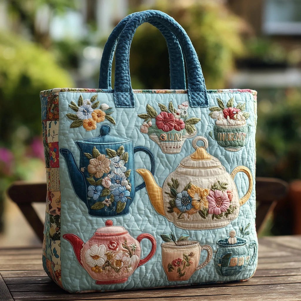 Torba tote Talia | Pikowana tkanina z kwiatowym wzorem, pojemna i elegancka 0