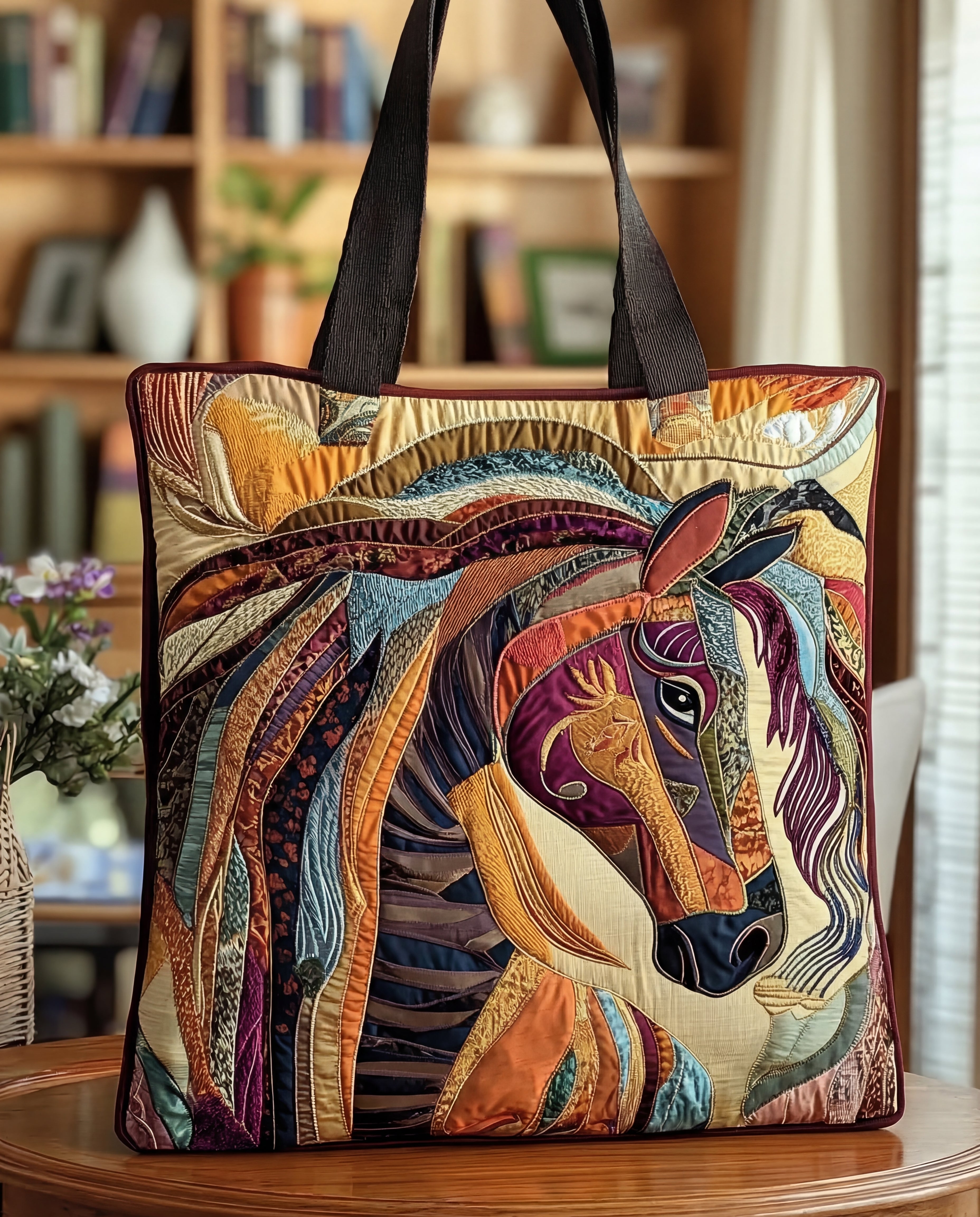 Torba tote Talia | Pikowany materiał, wielobarwny wzór mozaiki 0