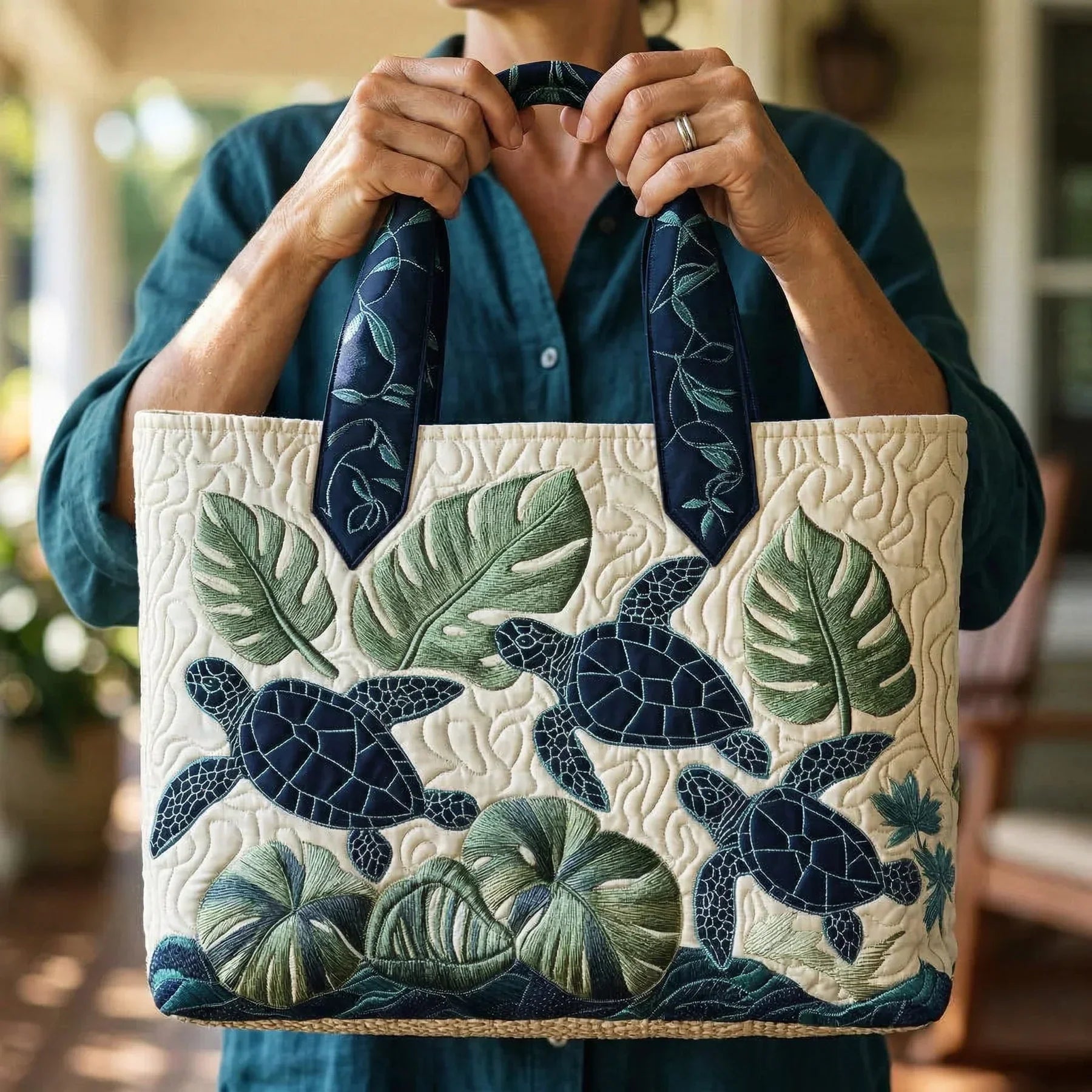 Torba tote Talia | Ręcznie wykonana, wyściełana tkanina premium 1