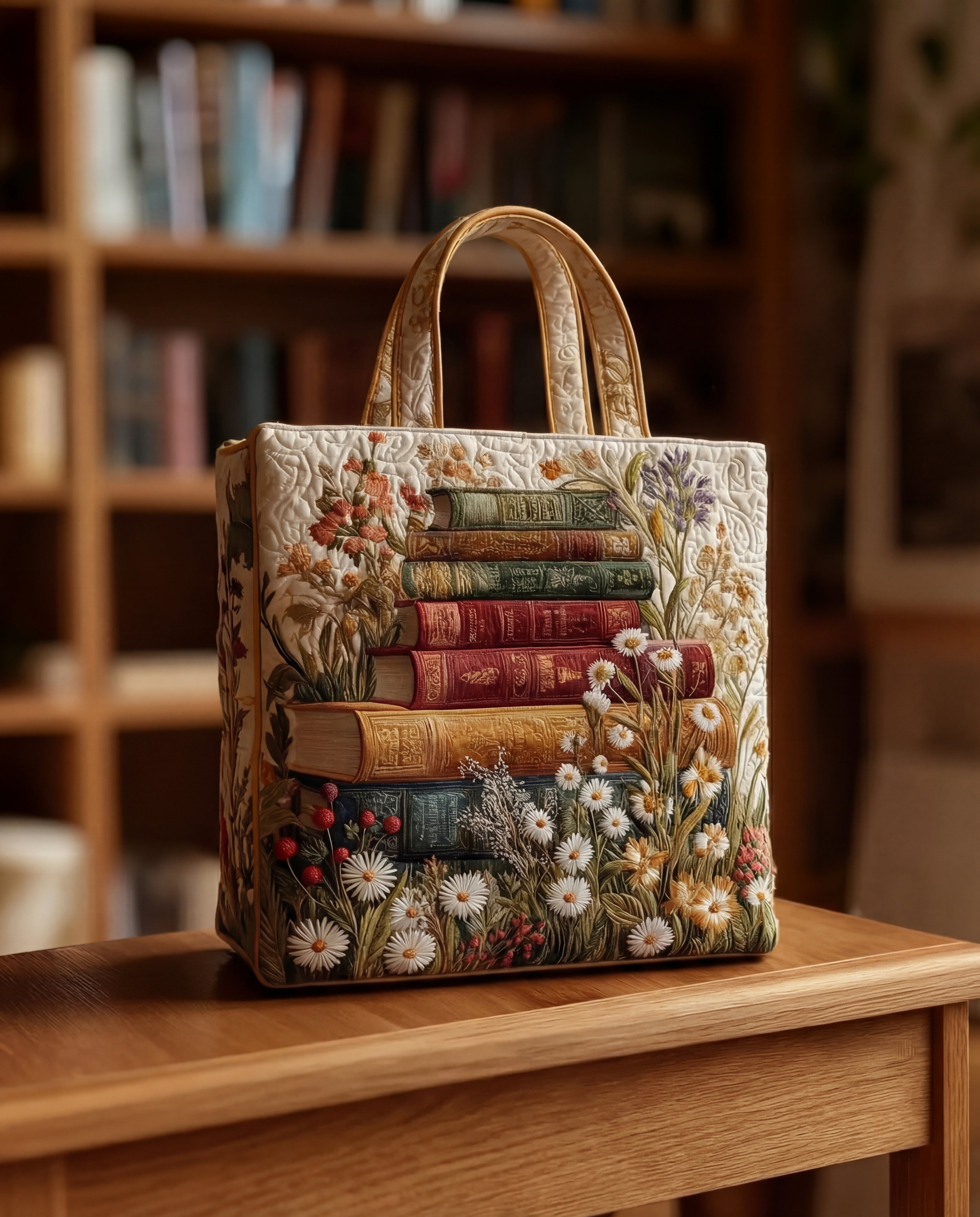 Torebka tote Talia | Pikowana, Ręcznie Robiona, Wzór Kwiatowy 0