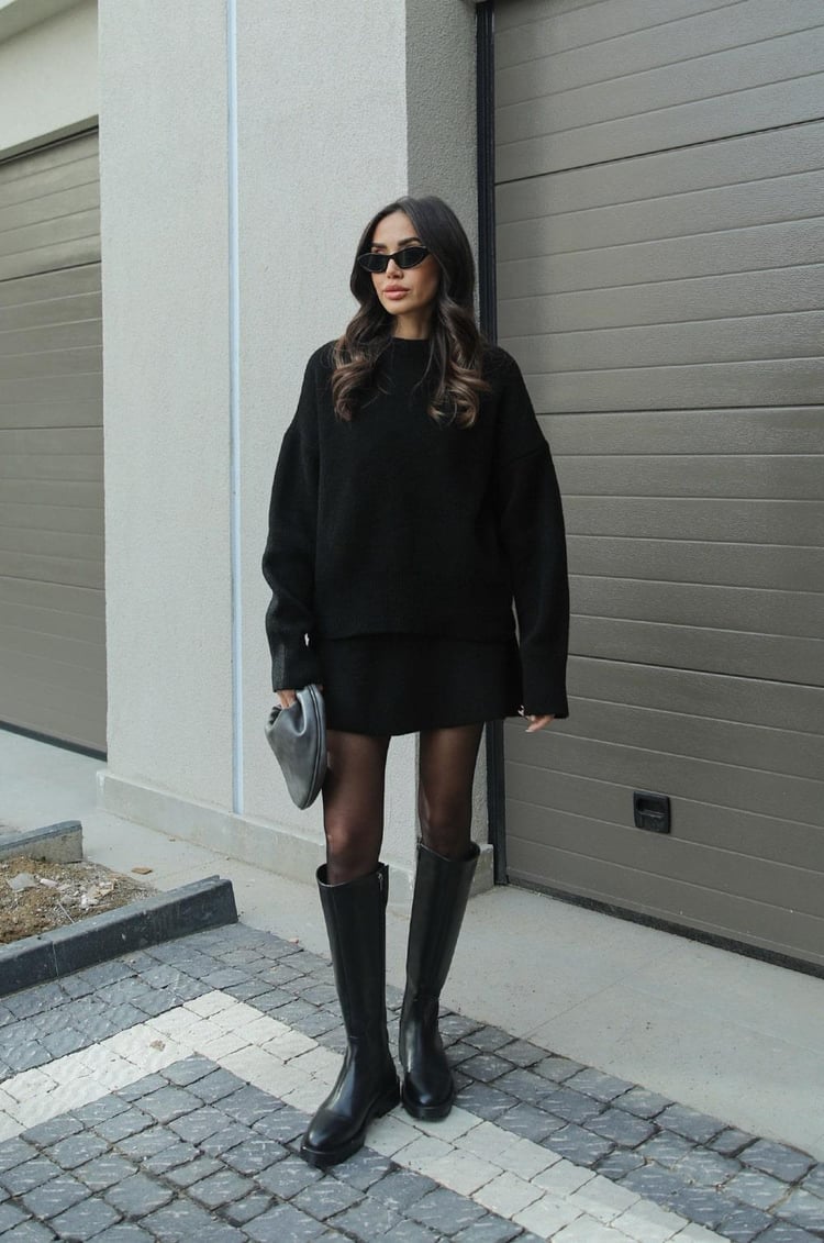 Zestaw Jesienny Anna | Miękka wełna, oversize'owy sweter i spódnica 6