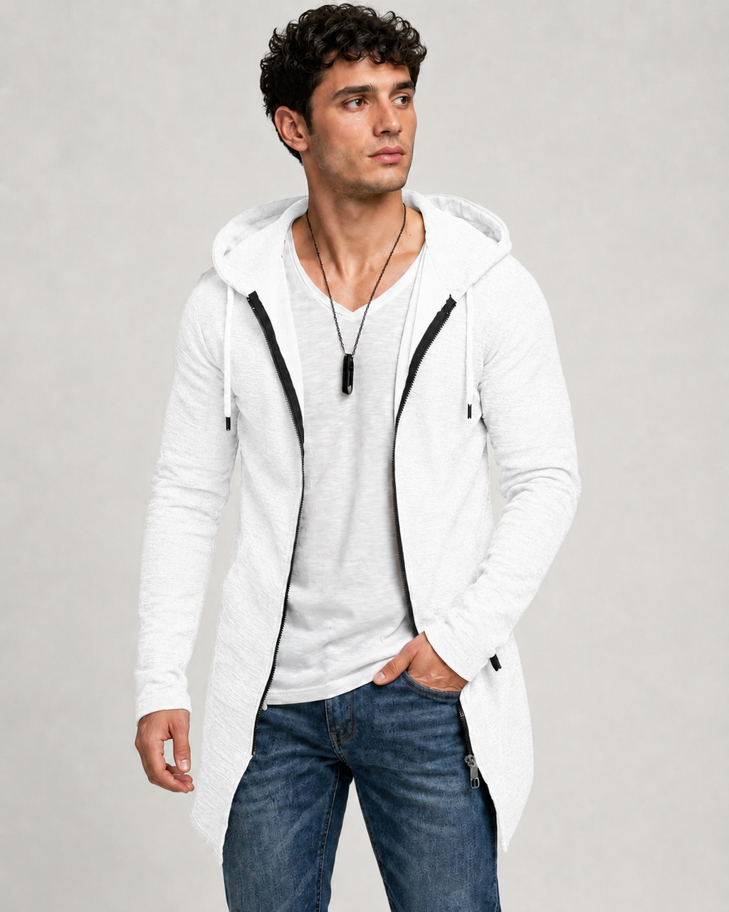 Bluza rozpinana męska Daniel - Biały