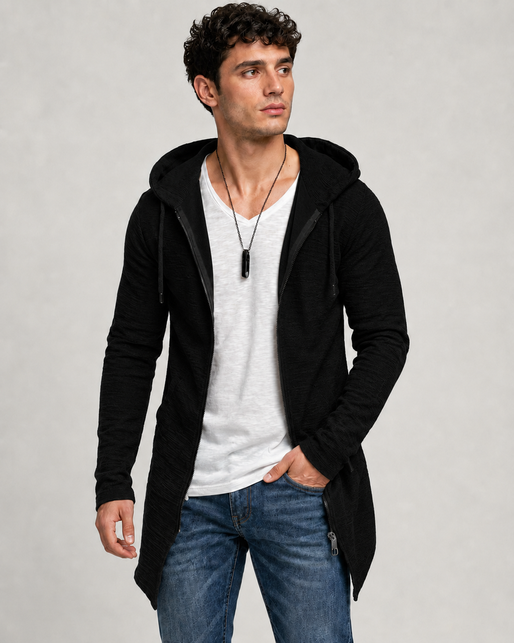 Bluza rozpinana męska Daniel - Czarny