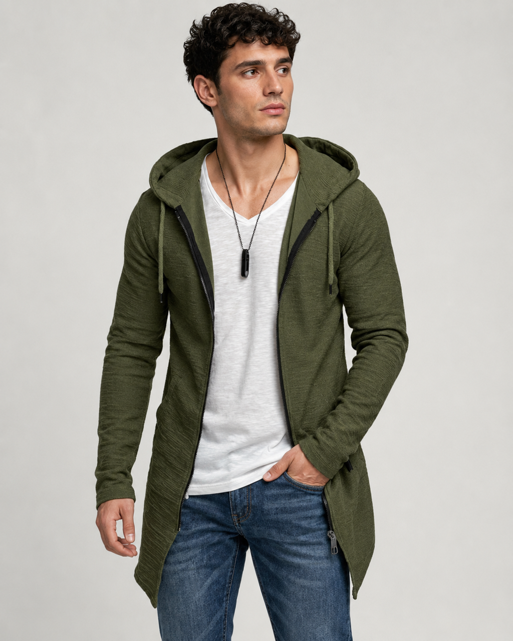 Bluza rozpinana męska Daniel - Oliwkowy