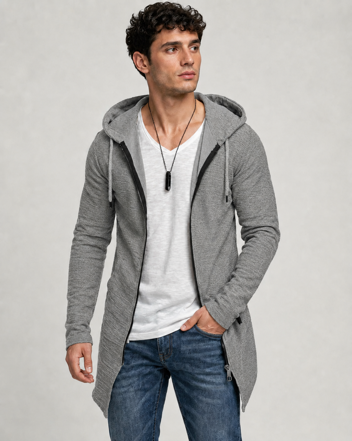 Bluza rozpinana męska Daniel - Szary