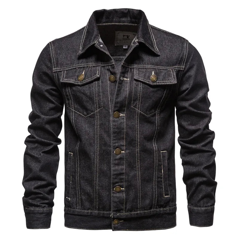 Kurtka jeansowa męska Zygmunt - Czarny