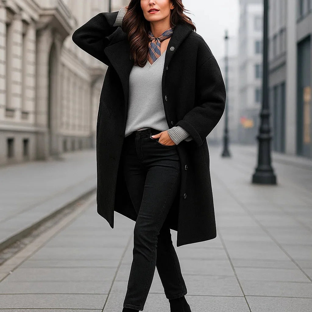 Płaszcz zimowy damski Anita - Czarny