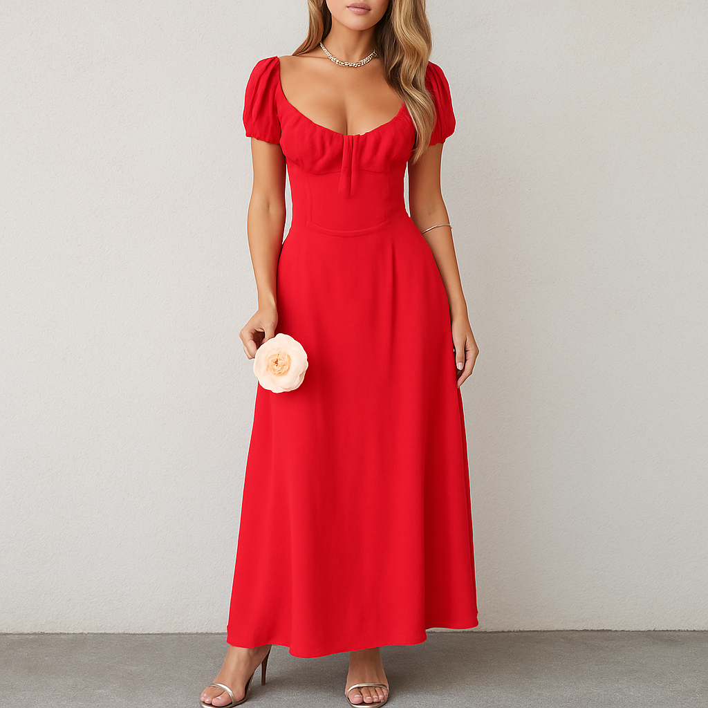 Letnia sukienka midi z lekkiego materiału