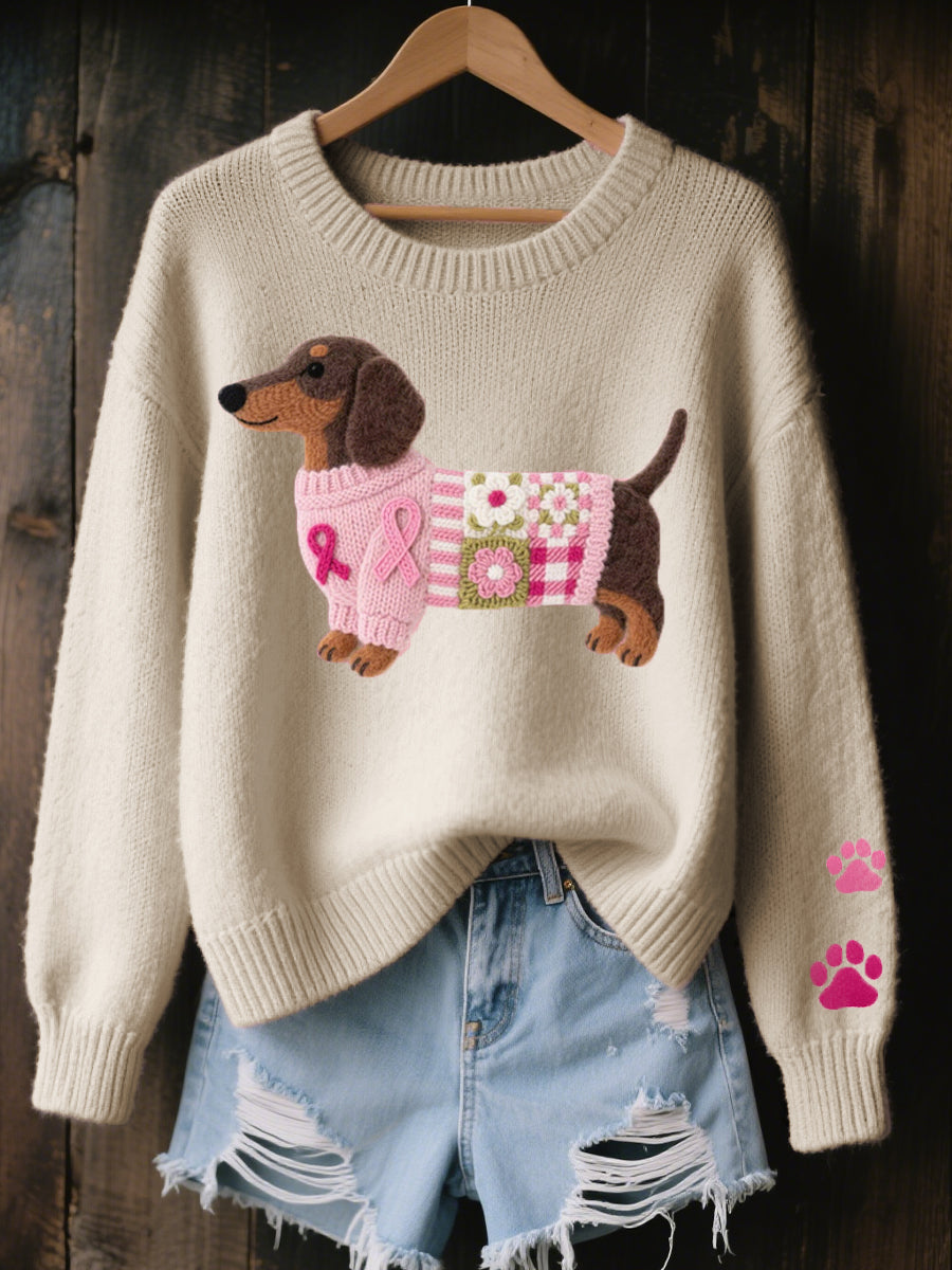 Sweter z jamnikiem Adrianna - Beżowy