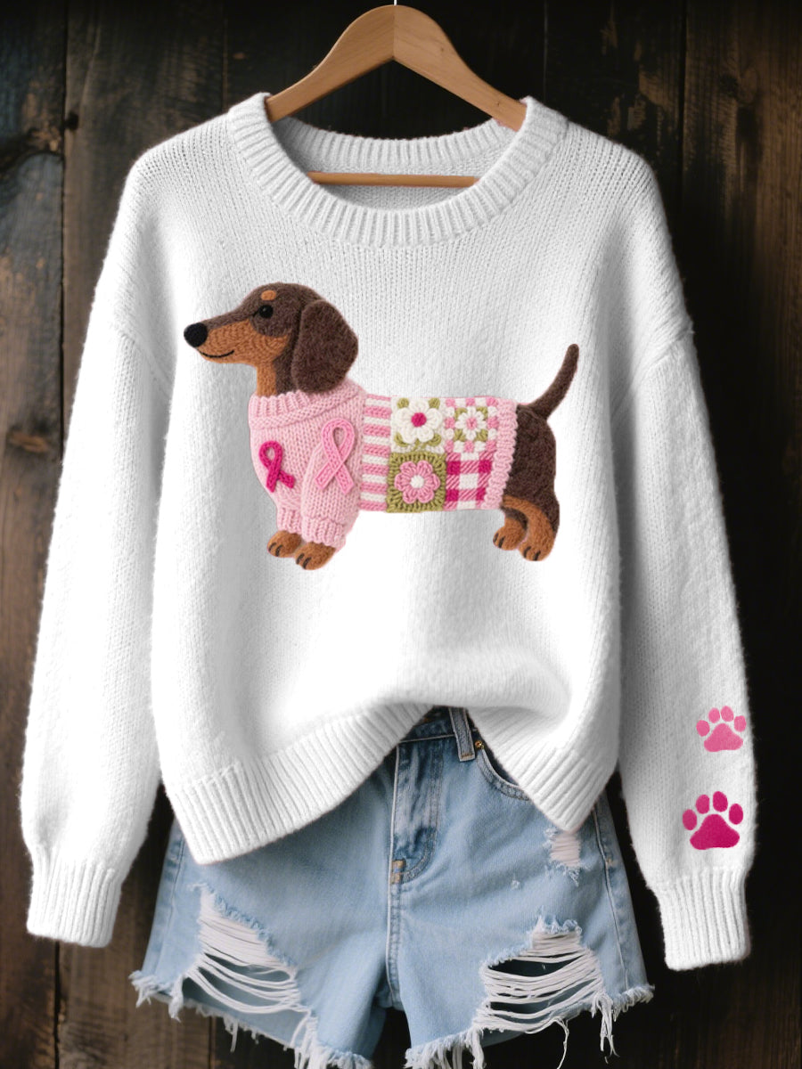Sweter z jamnikiem Adrianna - Biały