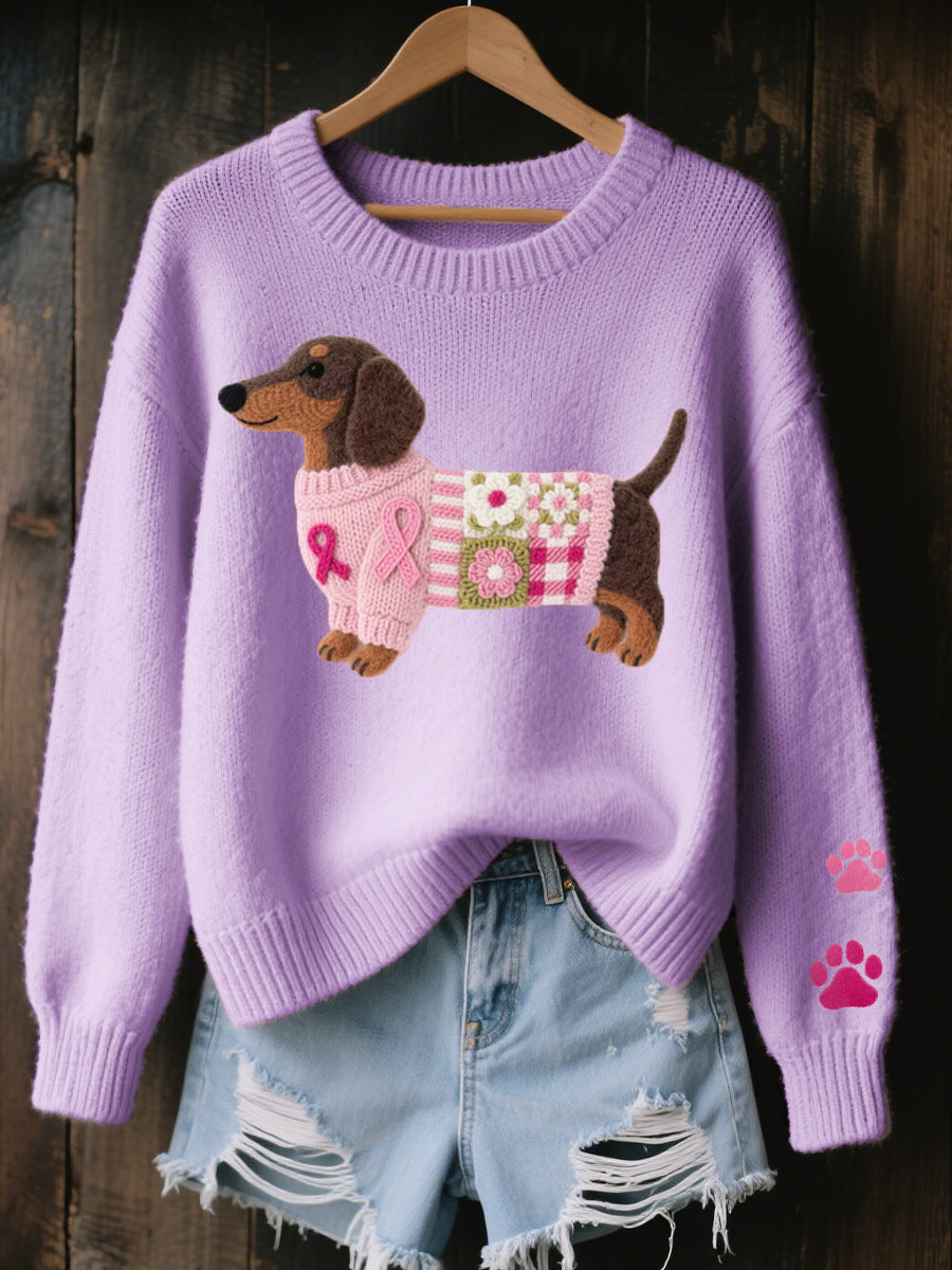 Sweter z jamnikiem Adrianna - Fioletowy